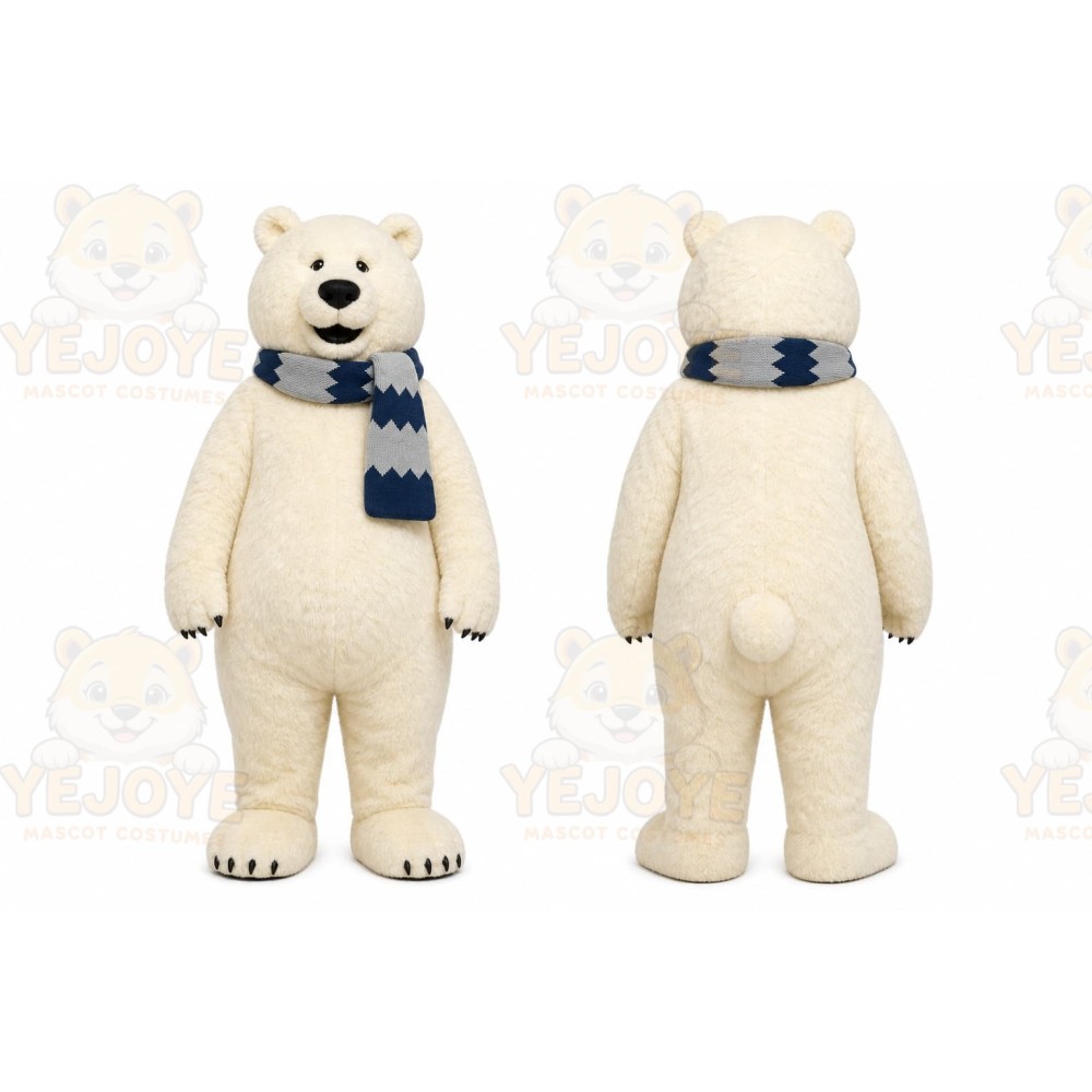 White Polar Bear Mascot Costume for Holiday Events