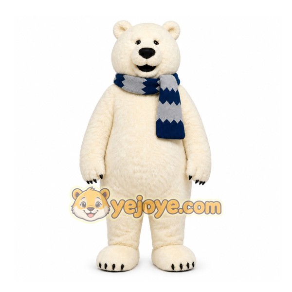 White Polar Bear Mascot Costume for Holiday Events
