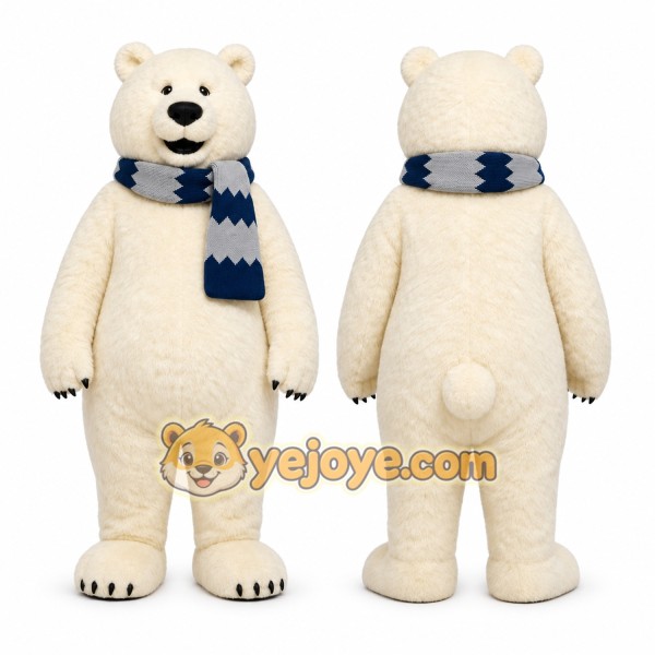 White Polar Bear Mascot Costume for Holiday Events