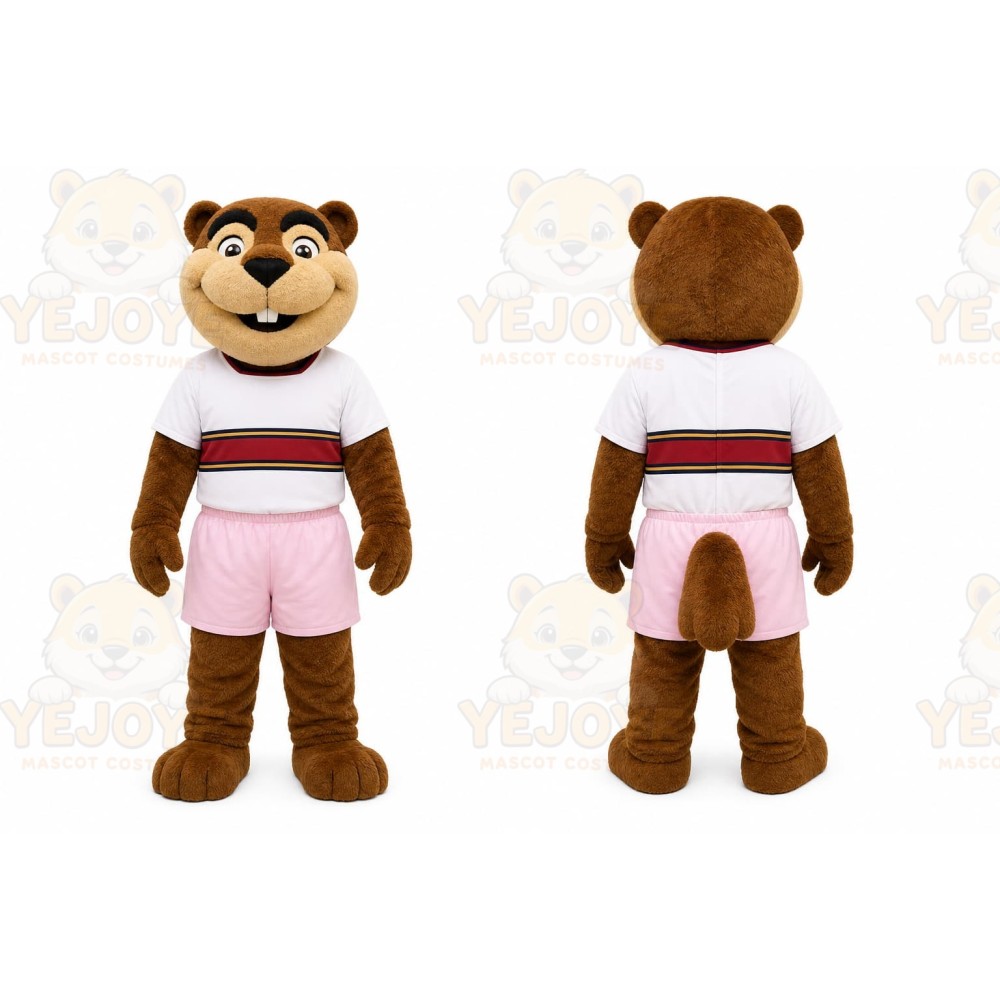 Brown Beaver Mascot Costume for Sports Events