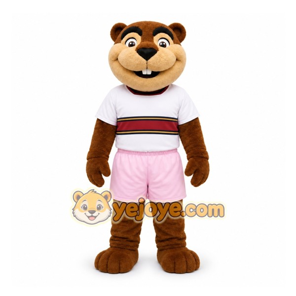 Brown Beaver Mascot Costume for Sports Events