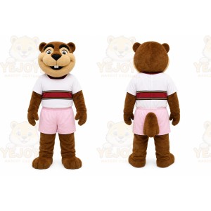 Brown Beaver Mascot Costume for Sports Events
