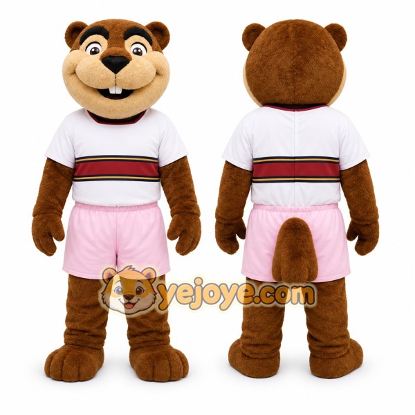 Brown Beaver Mascot Costume for Sports Events