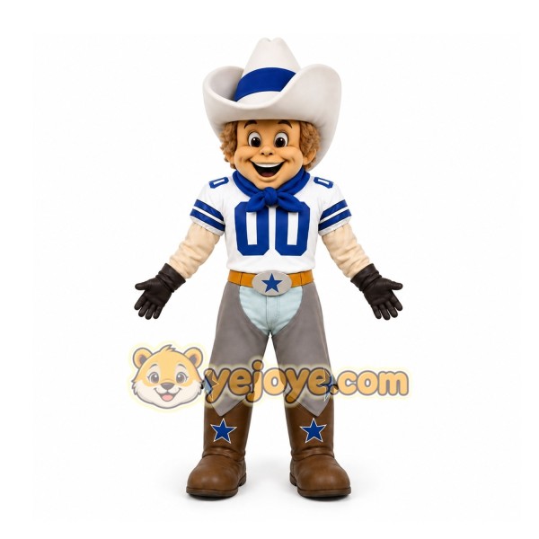 Gray Cowboy Mascot Costume for Sports Events