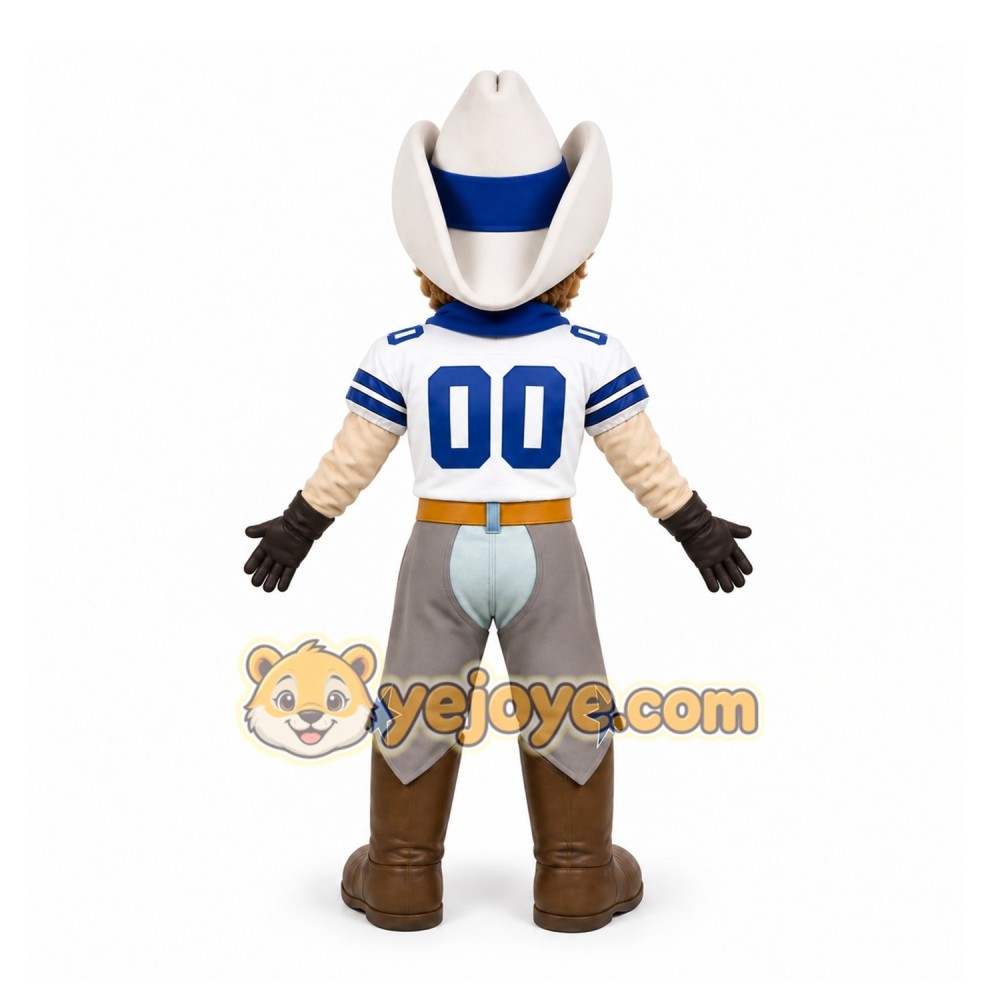 Gray Cowboy Mascot Costume for Sports Events Gray Cowboy Mascot Costume for Sports Events