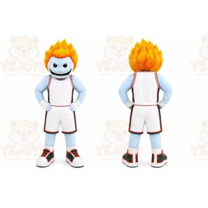 Blue Flaming Basketball Player Mascot Costume for Sports Events