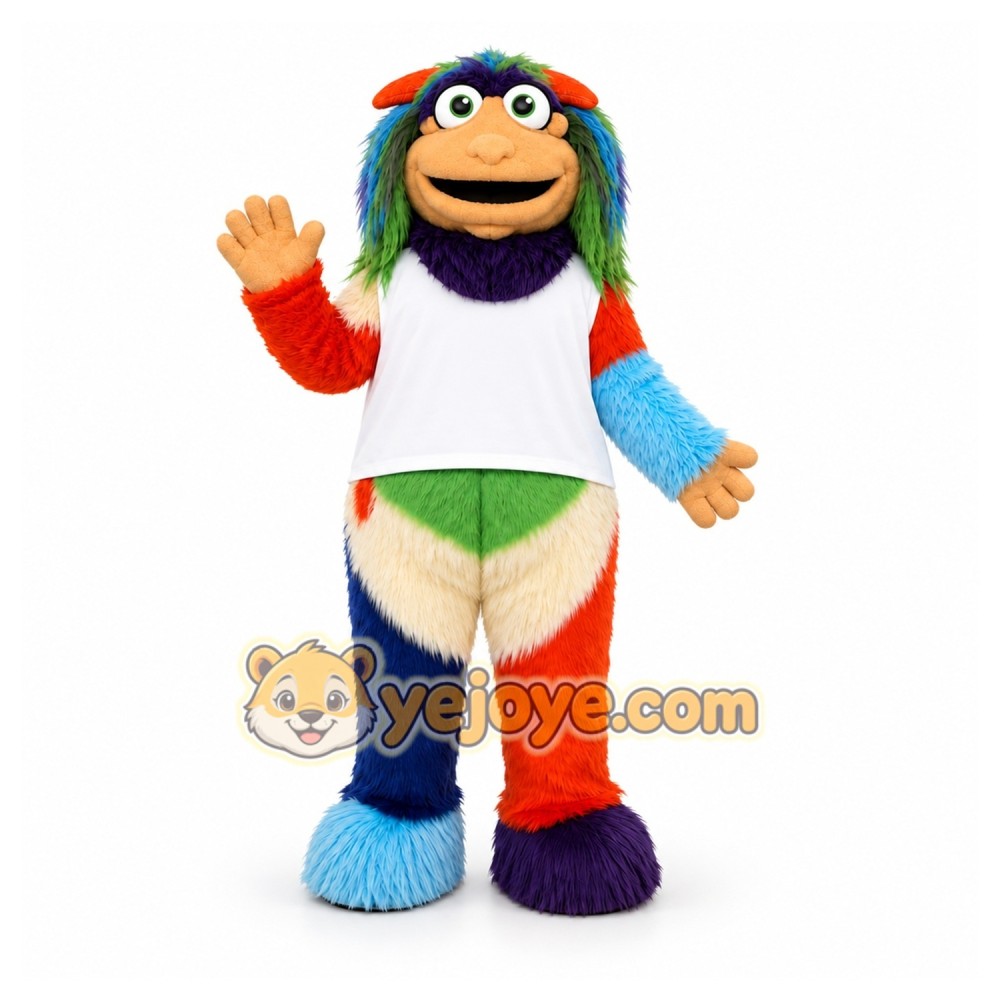 Multicolor Monster Mascot Costume for Children's Events Multicolor Monster Mascot Costume for Children's Events