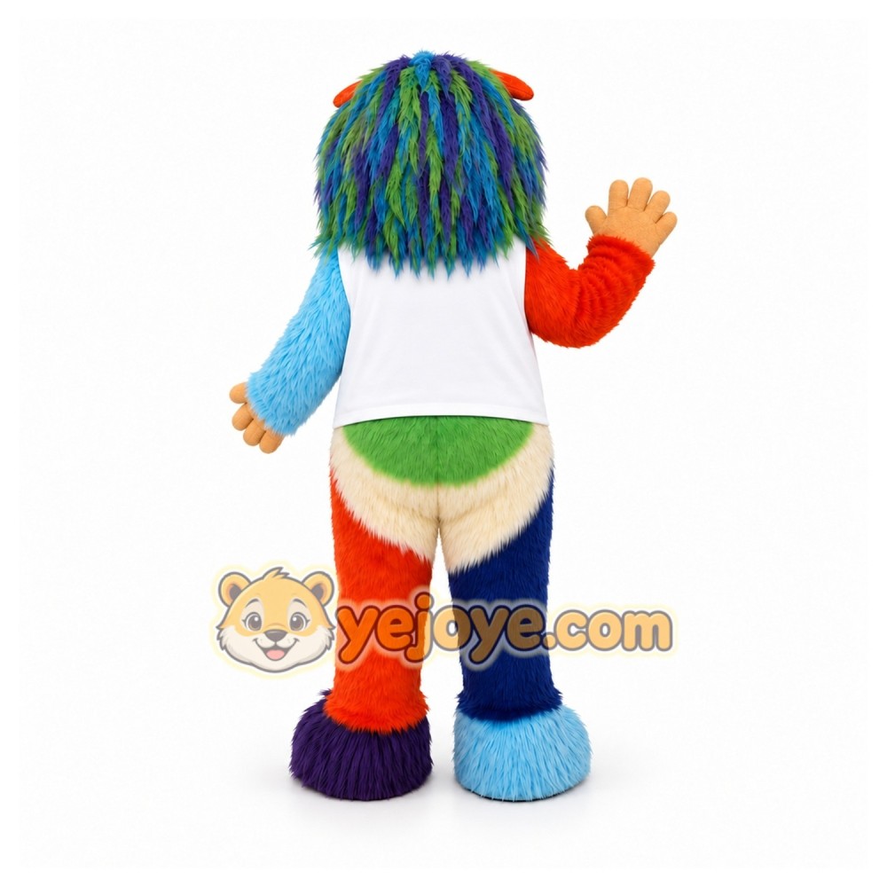 Multicolor Monster Mascot Costume for Children's Events Multicolor Monster Mascot Costume for Children's Events