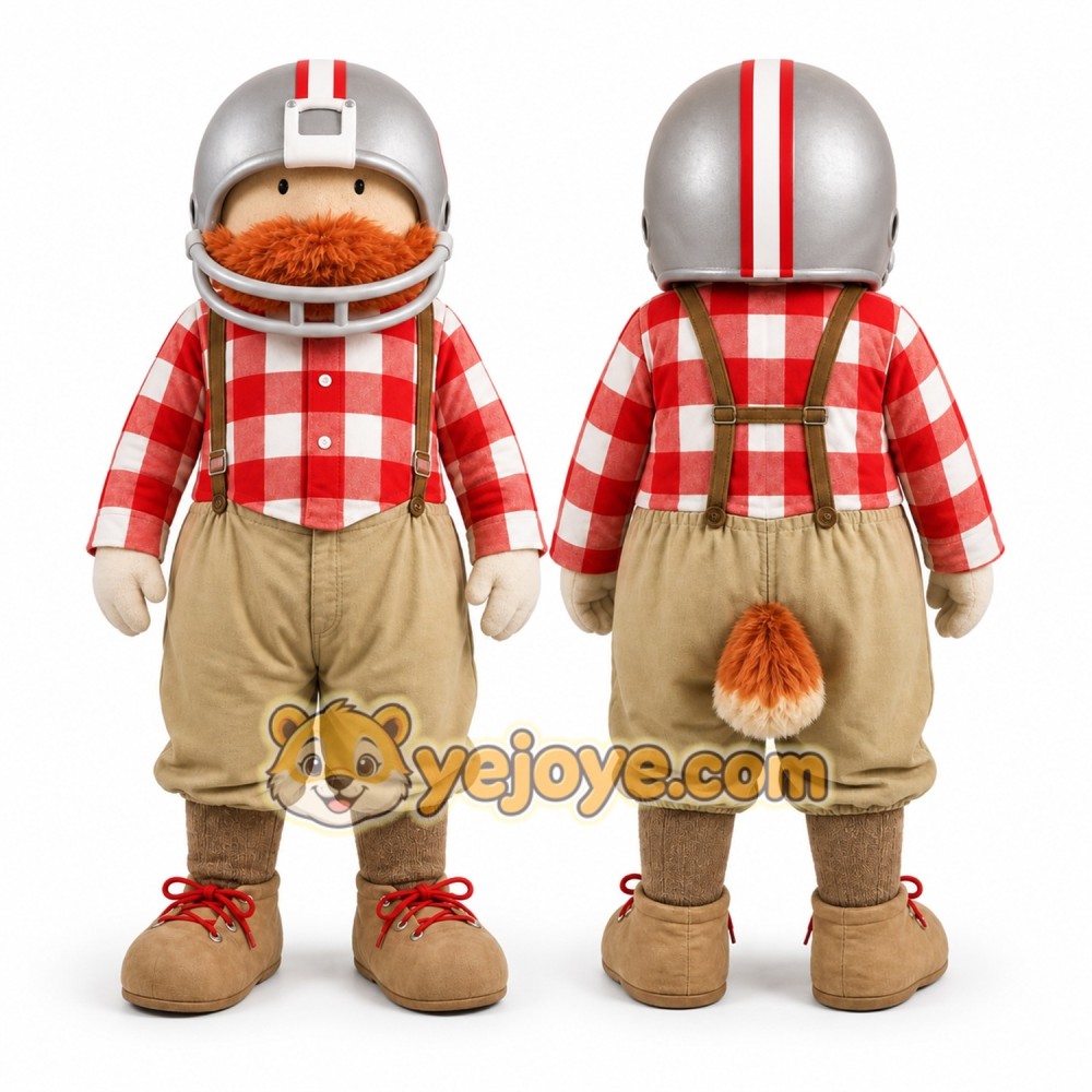 Beige Football Player Mascot Costume for Sports Events Beige Football Player Mascot Costume for Sports Events