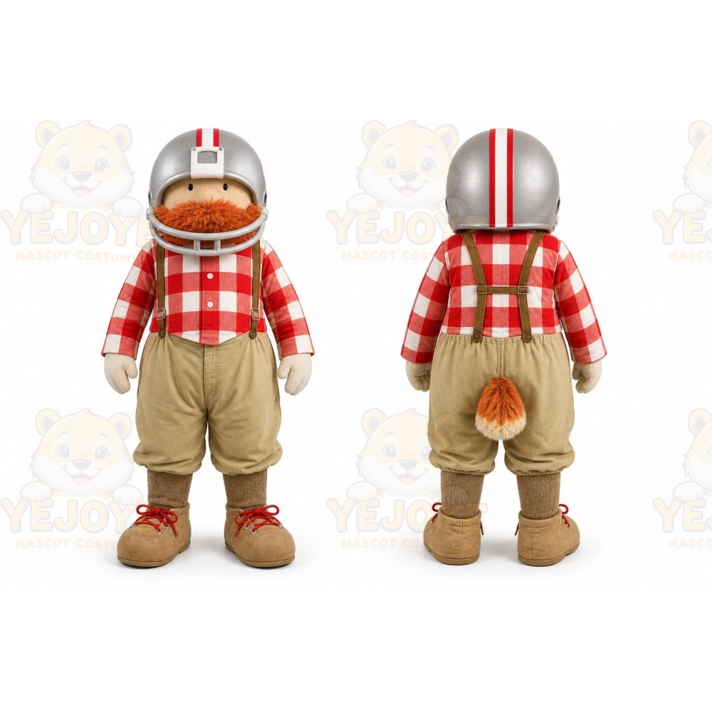 Beige Football Player Mascot Costume for Sports Events