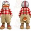 Beige Football Player Mascot Costume for Sports Events