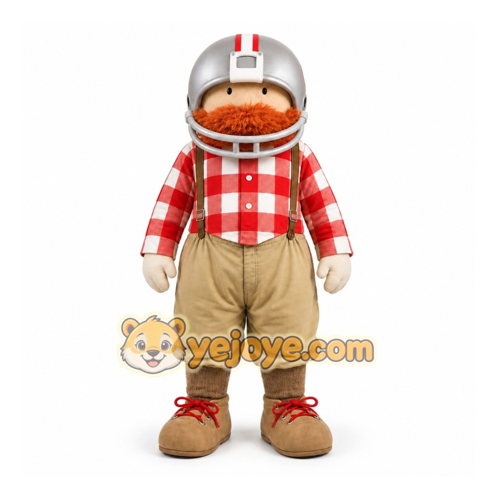 Beige Football Player Mascot Costume for Sports Events Beige Football Player Mascot Costume for Sports Events