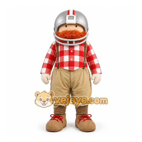 Beige Football Player Mascot Costume for Sports Events