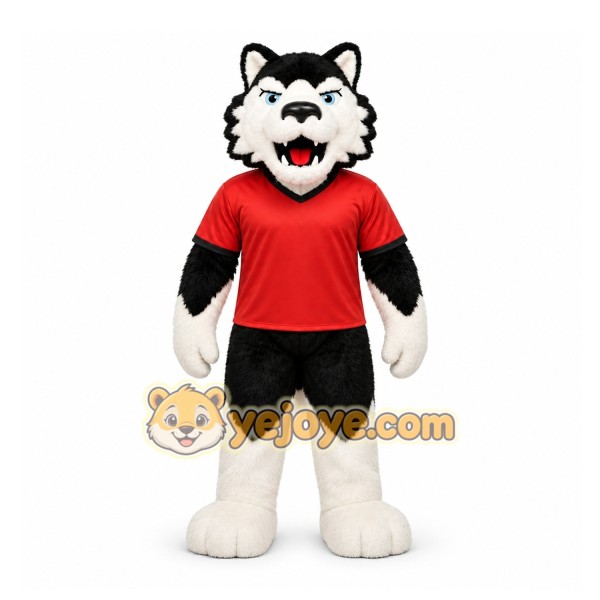 Black Wolf Mascot Costume for Sports Events