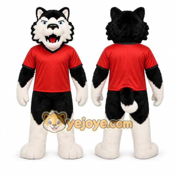 Black Wolf Mascot Costume for Sports Events
