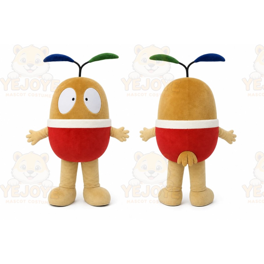 Tan Abstract Character Mascot Costume for Children's Events