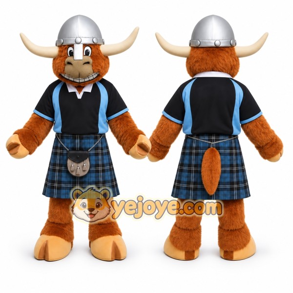 Brown Bull Mascot Costume for Sports Events