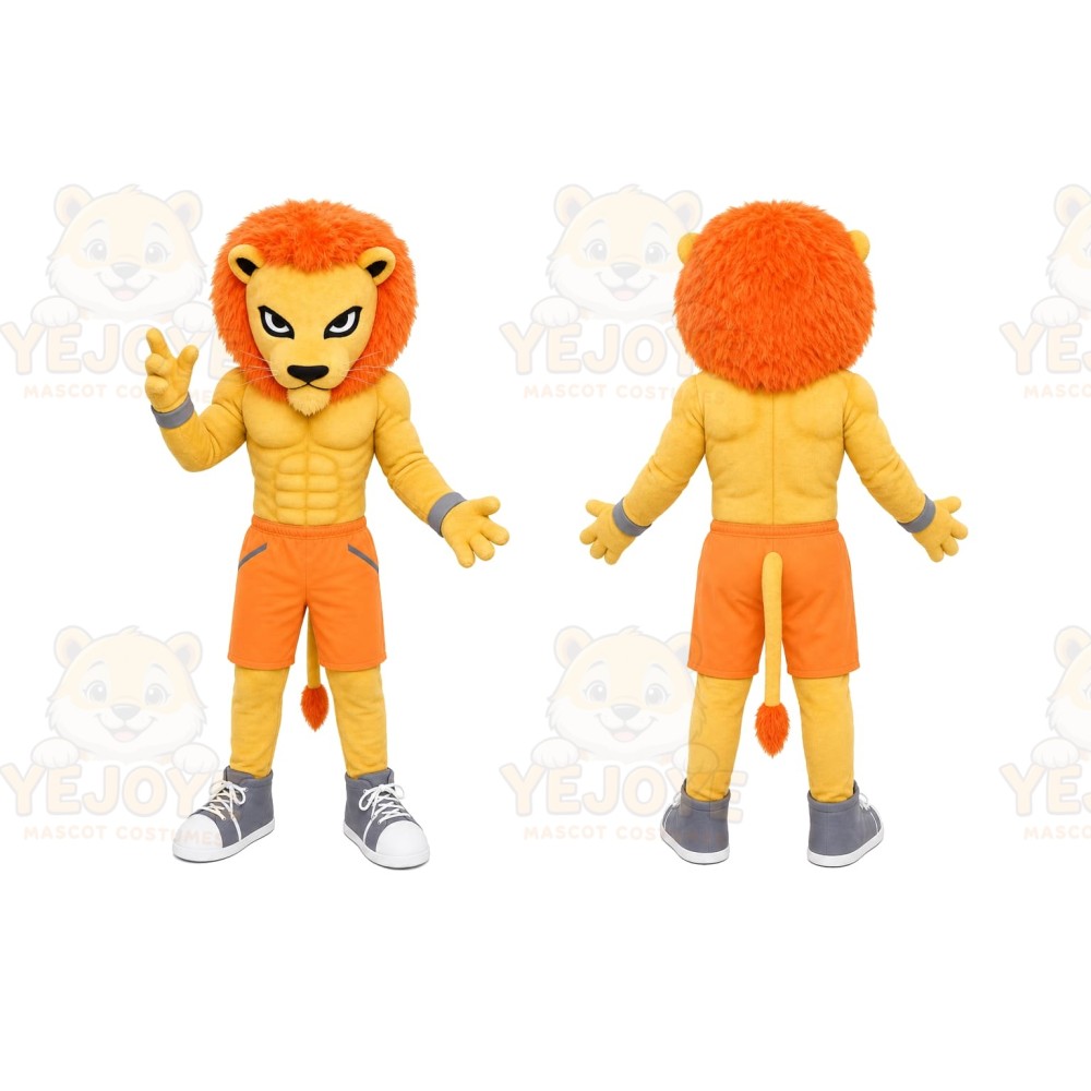 Orange Lion Mascot Costume for Sports Events