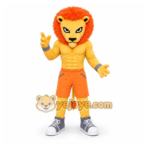 Orange Lion Mascot Costume for Sports Events