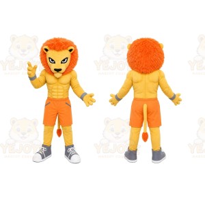 Orange Lion Mascot Costume for Sports Events