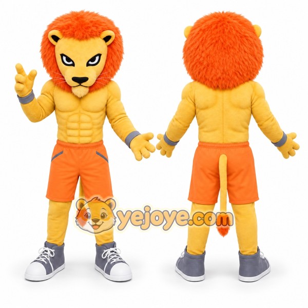Orange Lion Mascot Costume for Sports Events