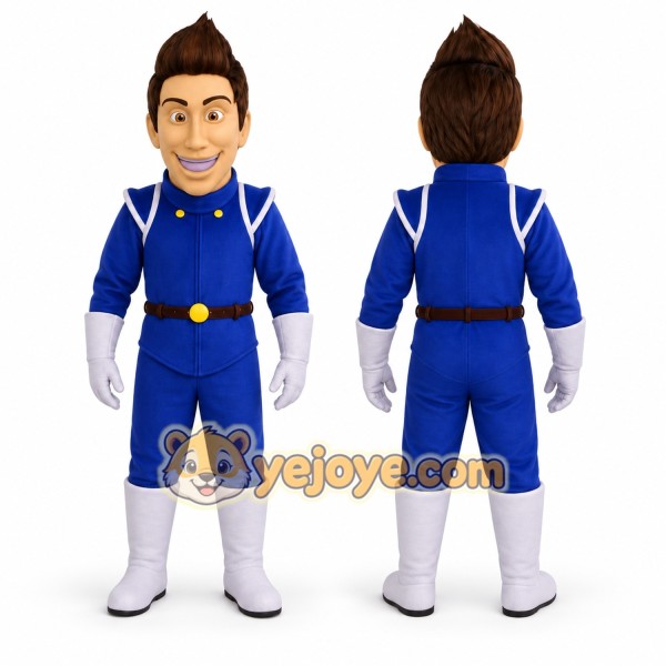 Blue Human Character Mascot Costume for Events and Promotions