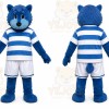 Blue Cat Mascot Costume for Sports Events