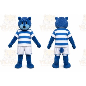 Blue Cat Mascot Costume for Sports Events