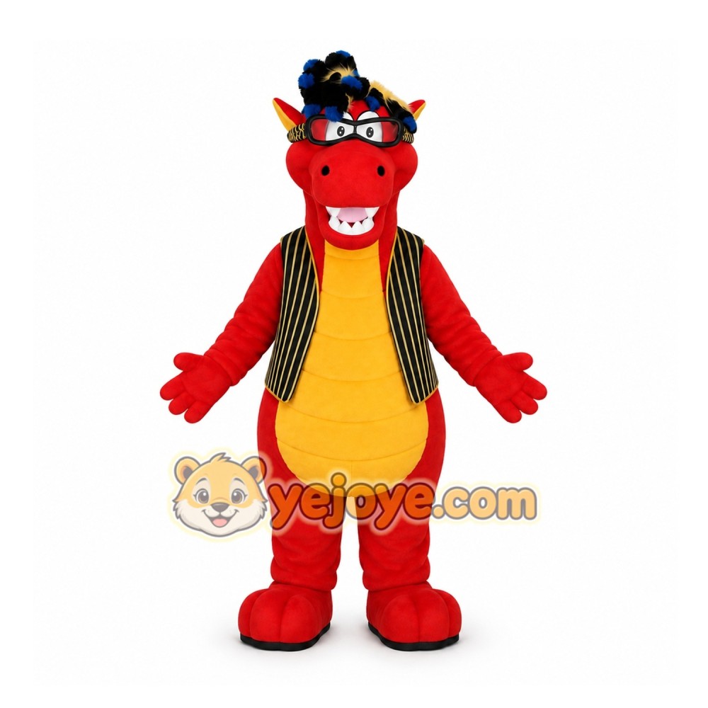 Red Dragon Mascot Costume for Children's Events Red Dragon Mascot Costume for Children's Events