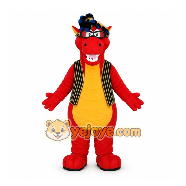 Red Dragon Mascot Costume for Children's Events Red Dragon Mascot Costume for Children's Events