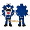 Blue Gear Character Mascot Costume for Corporate Events Blue Gear Character Mascot Costume for Corporate Events