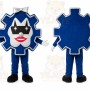 Blue Gear Character Mascot Costume for Corporate Events
