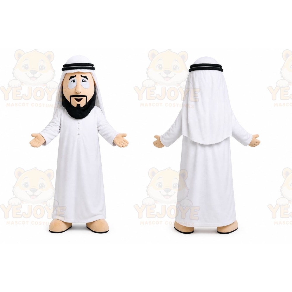 White Man In Traditional Middle Eastern Attire Mascot Costume for Events and Promotions