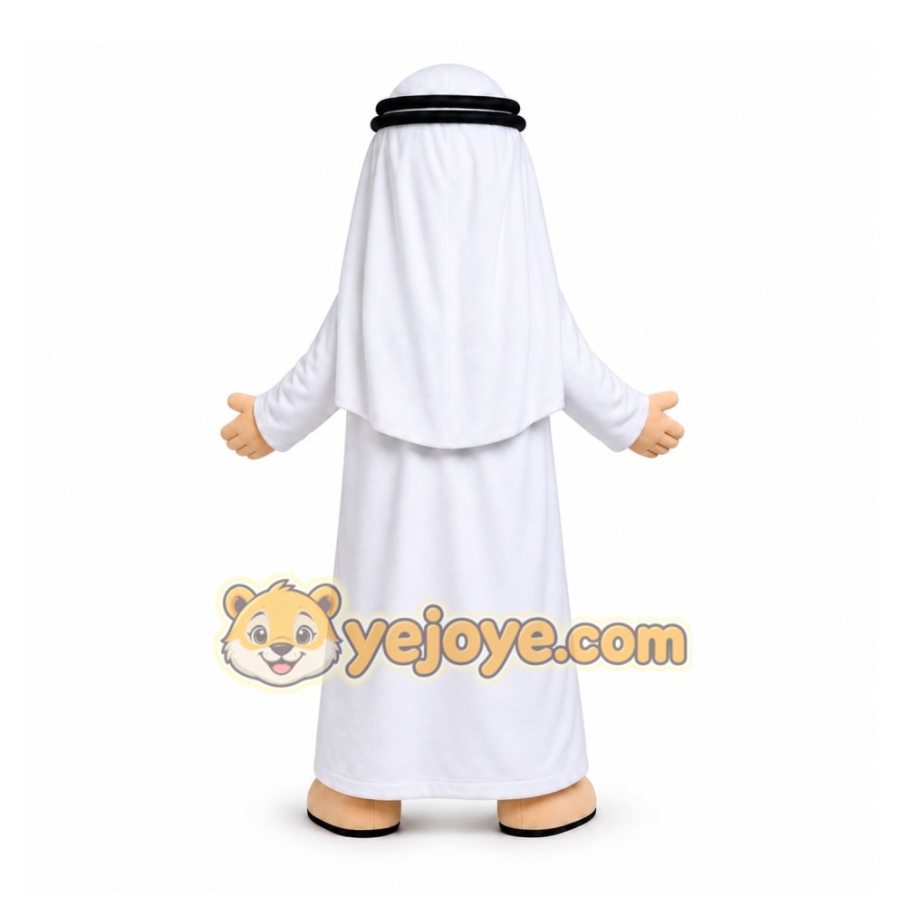 White Man In Traditional Middle Eastern Attire Mascot Costume for Events and Promotions White Man In Traditional Middle Eastern Attire Mascot Costume for Events and Promotions