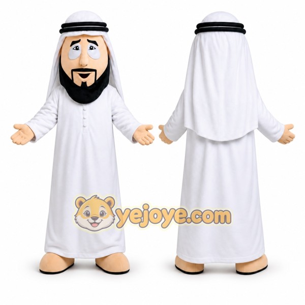 White Man In Traditional Middle Eastern Attire Mascot Costume for Events and Promotions