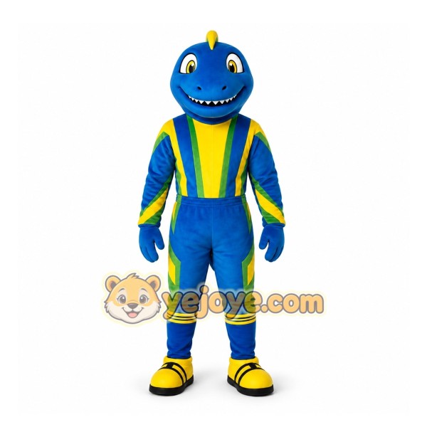 Blue Dinosaur Mascot Costume for Sports Events