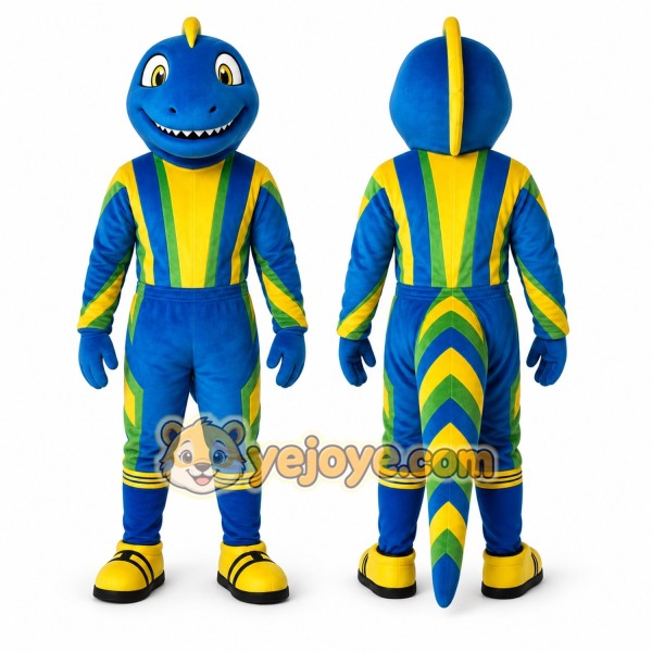 Blue Dinosaur Mascot Costume for Sports Events