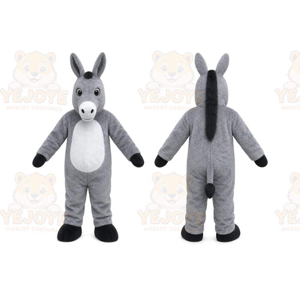 Gray Donkey Mascot Costume for Events and Promotions