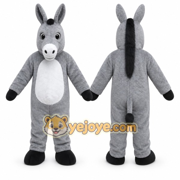 Gray Donkey Mascot Costume for Events and Promotions
