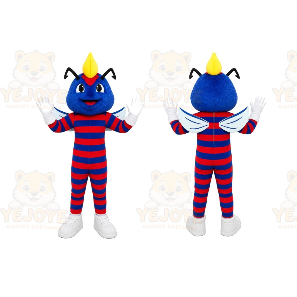 Blue Insect Mascot Costume for Sports Events