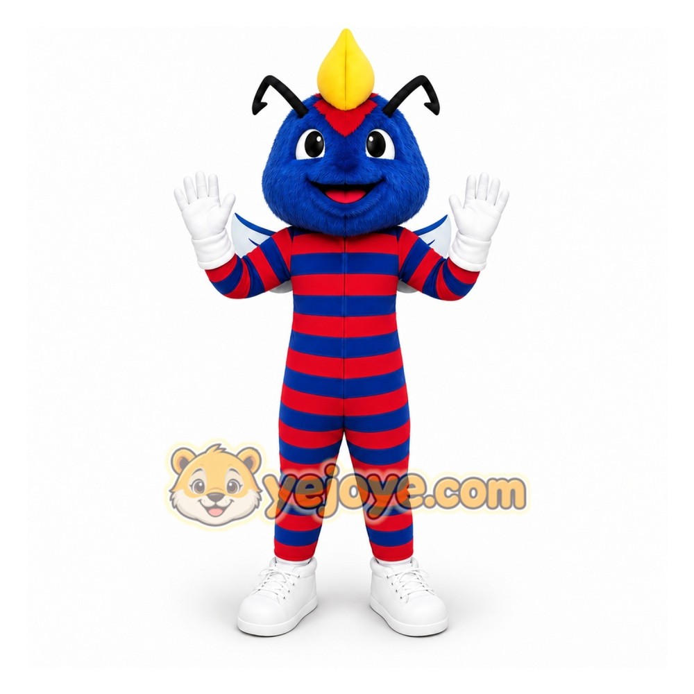 Blue Insect Mascot Costume for Sports Events Blue Insect Mascot Costume for Sports Events
