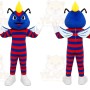 Blue Insect Mascot Costume for Sports Events