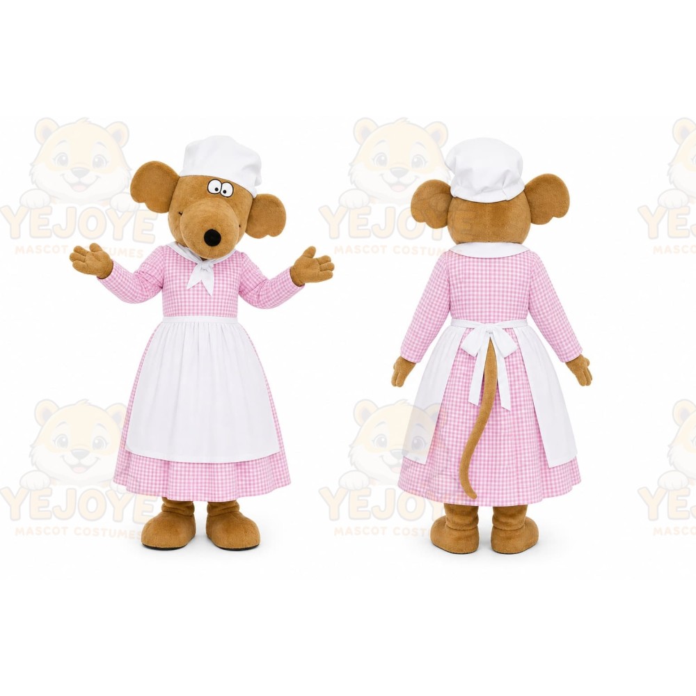 Brown Mouse Mascot Costume for Restaurant Promotions