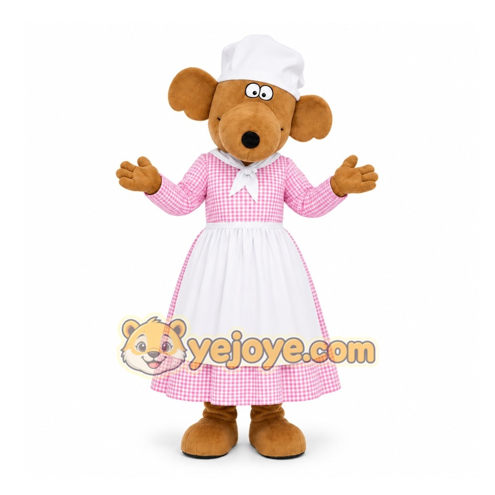 Brown Mouse Mascot Costume for Restaurant Promotions