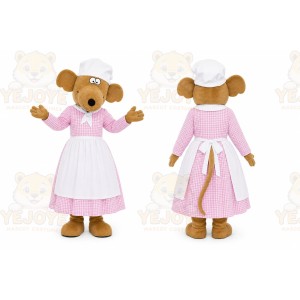 Brown Mouse Mascot Costume for Restaurant Promotions