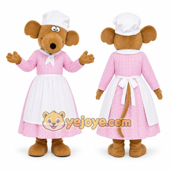 Brown Mouse Mascot Costume for Restaurant Promotions