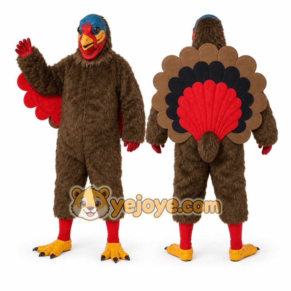 Brown Turkey Mascot Costume for Holiday Events Brown Turkey Mascot Costume for Holiday Events