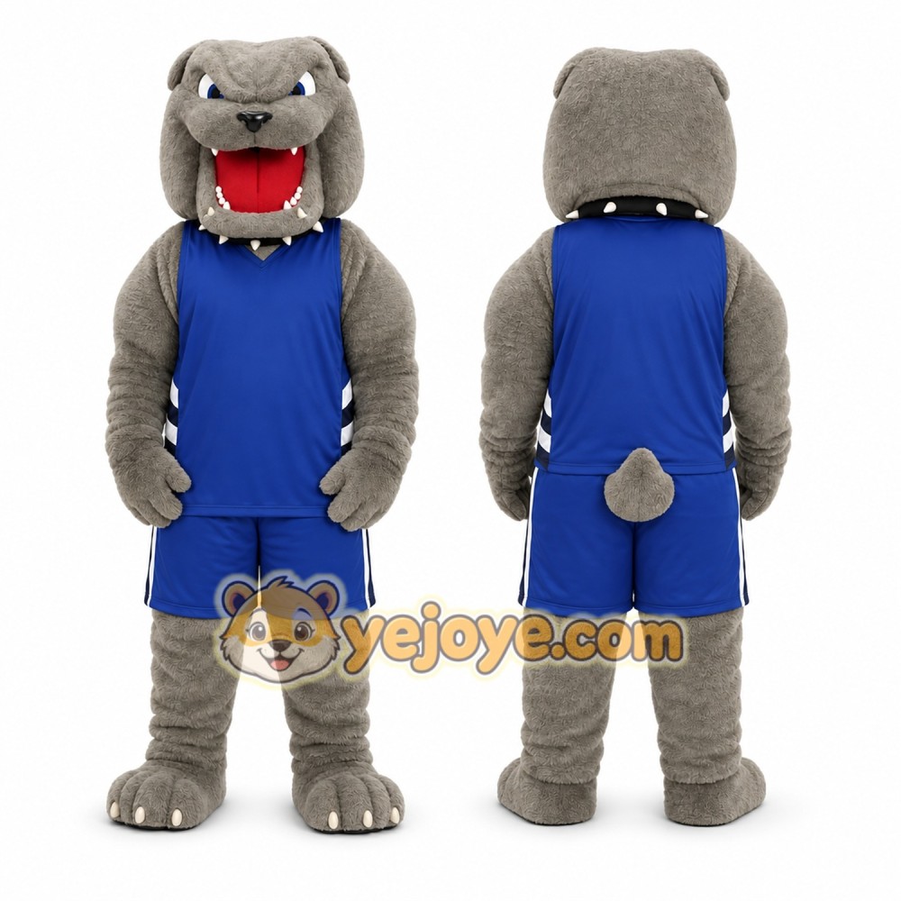 Gray Bulldog Mascot Costume for Sports Events Gray Bulldog Mascot Costume for Sports Events