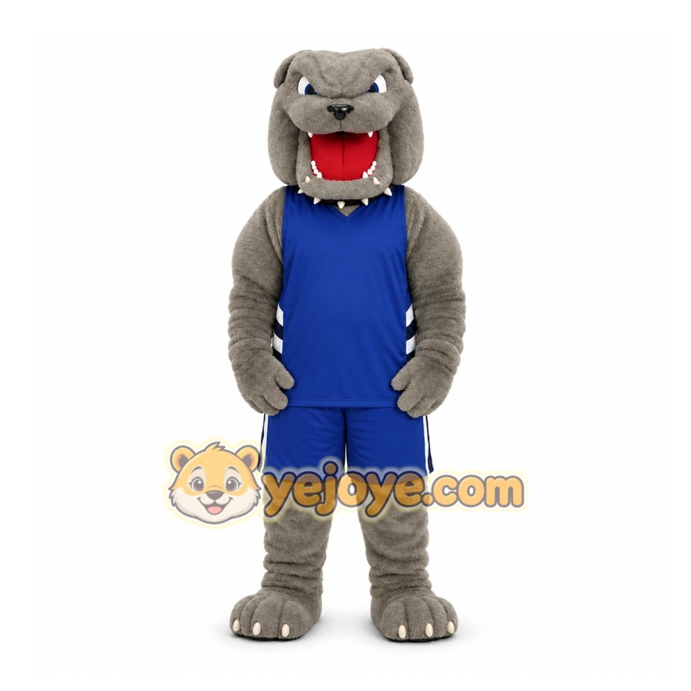 Gray Bulldog Mascot Costume for Sports Events Gray Bulldog Mascot Costume for Sports Events