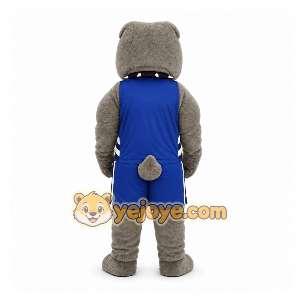 Gray Bulldog Mascot Costume for Sports Events Gray Bulldog Mascot Costume for Sports Events